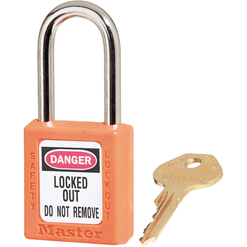 410 Zenex Safety Padlocks, Orange, Keyed Alike, Thermoplastic, 1-1/2" Width - Master Lock 410KAS6ORJ
