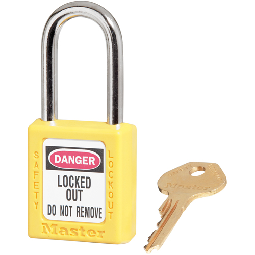 410 Zenex Safety Padlock, Yellow, Keyed Alike, Thermoplastic, 1-1/2" Width - Master Lock 410KAYLW