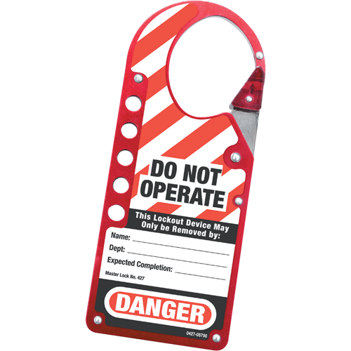 Labeled Snap-on Hasps, Red - Master Lock 427