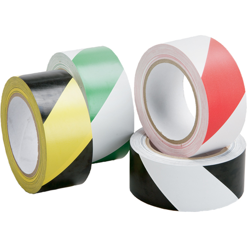 Rubans de signalisation du danger - lamin&eacute;, 6" x 108', PVC, Noir et jaune - Incom Top Tape & Label LWT620