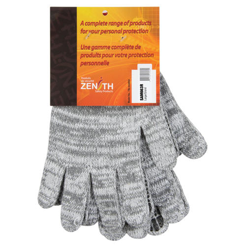 Dotted String Knit Gloves, Poly/Cotton, Single Sided, 7 Gauge, Large - Zenith Safety Products 