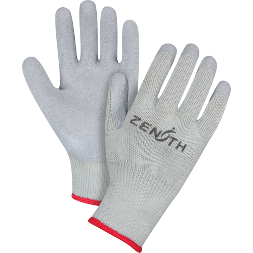 Natural Rubber Comfort-Lined Coated Gloves, 9/Large, Rubber Latex Coating, 10 Gauge, Polyester/Cotton Shell - Zenith Safety Products 