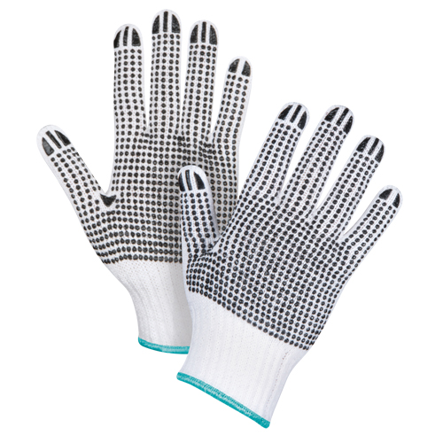 Double-Sided Dotted String Knit Gloves, Poly/Cotton, Double Sided, 7 Gauge, X-Large - Zenith Safety Products 