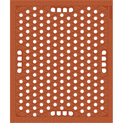 Tapis Grade A No 482, &agrave; fentes, 2-1/2' x 3' x 1/2", Brun, Nitrile - Wearwell 482.12X30X36TC