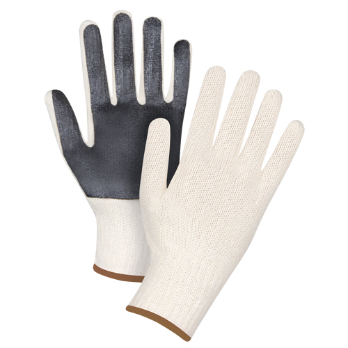 Gants en tricot &agrave; paume enduite, Poly/coton, Un c&ocirc;t&eacute;, Calibre 7, Grand - Produits de sécurité Zenith 