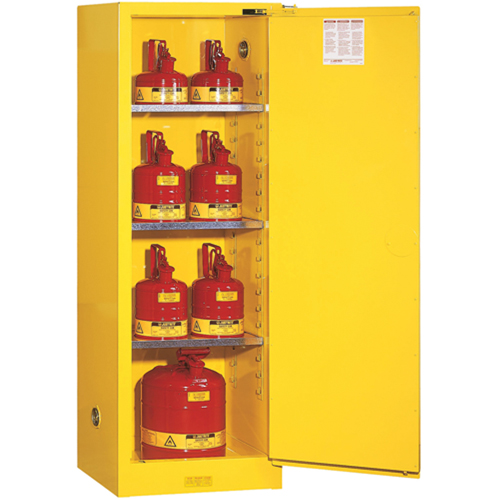 Sure-Grip&reg; EX Slimline Flammable Safety Cabinet, 22 gal., 1 Door, 23.25" W x 65" H x 18" D - Justrite 892200