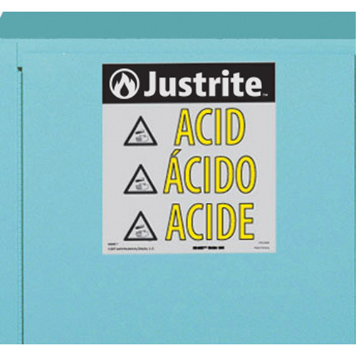 Armoires de s&eacute;curit&eacute; Sure-Grip Ex pour acides/produits corrosifs, 30 gal., 43" x 44" x 18" - Justrite 893022
