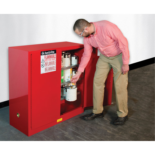 Sure-Grip&reg; EX Combustibles Safety Cabinet for Paint and Ink, 40 gal., 3 Shelves - Justrite 893011