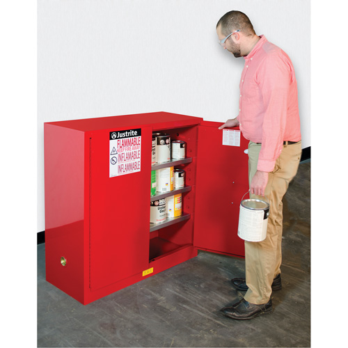 Sure-Grip&reg; EX Combustibles Safety Cabinet for Paint and Ink, 40 gal., 3 Shelves - Justrite 893011