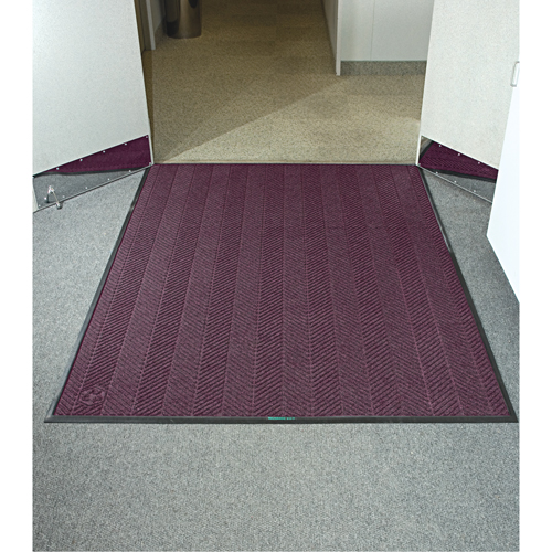 WaterHog&reg; Max Herringbone Classic Mat, Wiper/Scraper, 3' x 3' x 3/8", Maroon - M+A Matting 22407435170