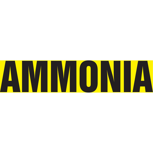 Marqueurs de tuyau "Ammonia", Autocollant, 2-1/2" h x 12" la, Noir sur jaune - Accuform NMC RPK137SSD