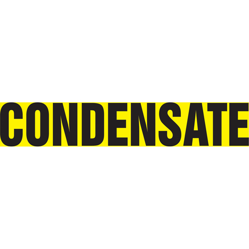 "Condensate" Pipe Markers, Self-Adhesive, 2-1/2" H x 12" W, Black on Yellow - Accuform NMC RPK229SSD
