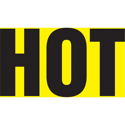 "Hot" Pipe Markers, Self-Adhesive, 2-1/2" H x 12" W, Black on Yellow - Accuform NMC RPK421SSD