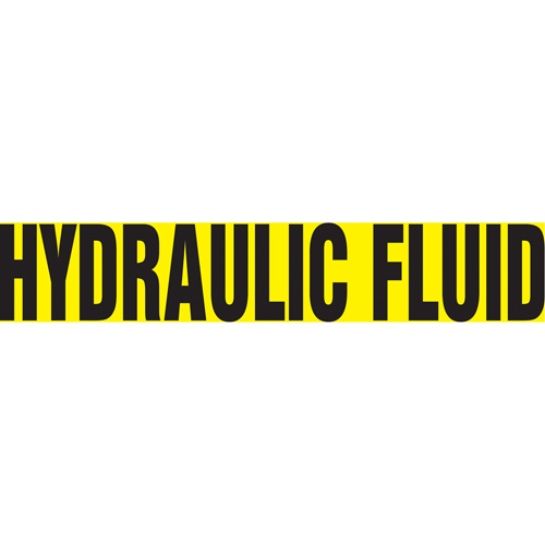 "Hydraulic Fluid" Pipe Marker, Self-Adhesive, 1" H x 8" W, Black on Yellow - Accuform NMC RPK435SSA