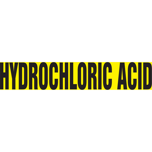 "Hydraulic Acid" Pipe Marker, Self-Adhesive, 1" H x 8" W, Black on Yellow - Accuform NMC RPK451SSA