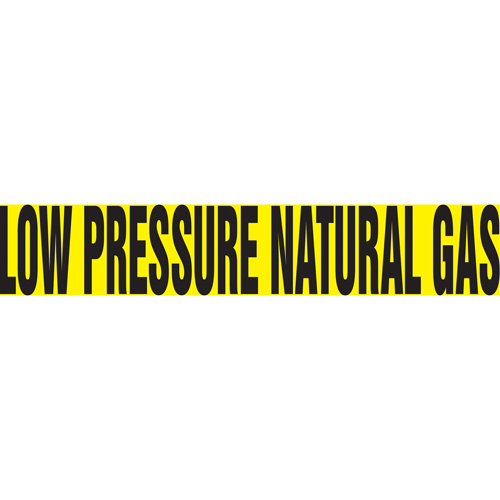 Marqueur de tuyau "Low Pressure Natural Gas", Autocollant, 1" h x 8" la, Noir sur jaune - Accuform NMC RPK491SSA
