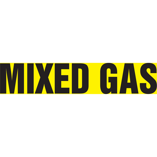 "Mixed Gas" Pipe Marker, Self-Adhesive, 1" H x 8" W, Black on Yellow - Accuform NMC RPK521SSA