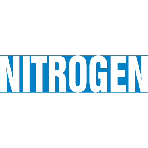 "Nitrogen" Pipe Marker, Self-Adhesive, 1-1/2" H x 8" W, White on Blue - Accuform NMC RPK533SSB