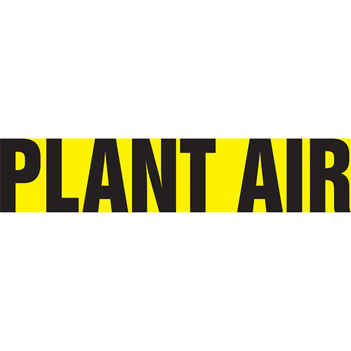 "Plant Air" Pipe Marker, Self-Adhesive, 1" H x 8" W, Black on Yellow - Accuform NMC RPK563SSA