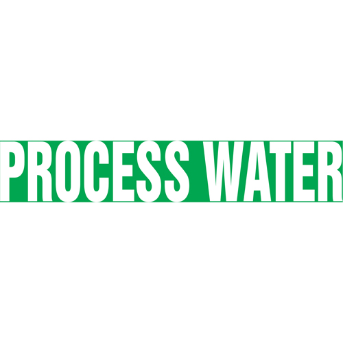 "Process Water" Pipe Marker, Self-Adhesive, 1" H x 8" W, White on Green - Accuform NMC RPK579SSA