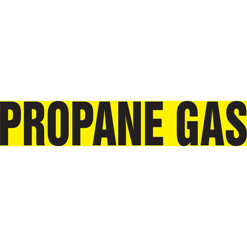 "Propane Gas" Pipe Marker, Self-Adhesive, 1-1/2" H x 8" W, Black on Yellow - Accuform NMC RPK585SSB