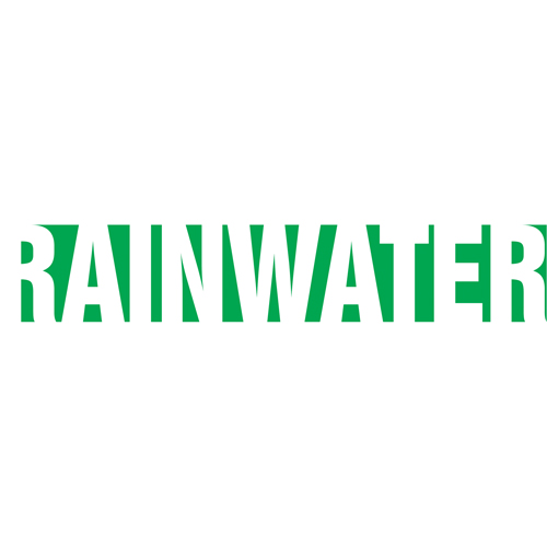 Marqueur de tuyau "Rainwater", Autocollant, 1" h x 8" la, Blanc/vert - Accuform NMC RPK595SSA