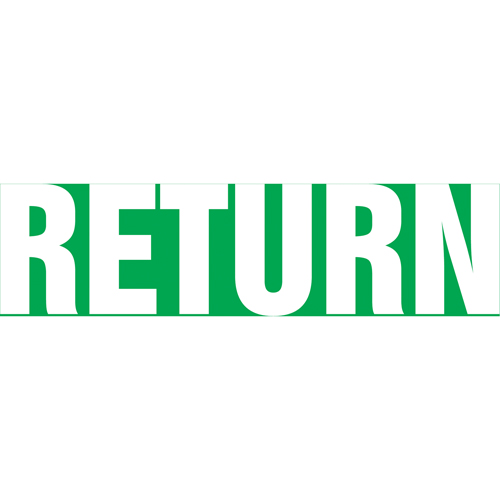 Marqueur de tuyau "Return", Autocollant, 1-1/2" h x 8" la, Blanc/vert - Accuform NMC RPK613SSB