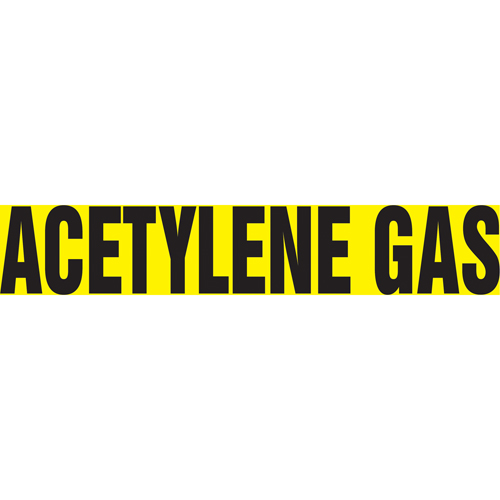 Marqueur de tuyau "Acetylene Gas" Snap Tite, &agrave; pression, 6" h x 8" la, Noir sur jaune - Accuform NMC RPK103STA
