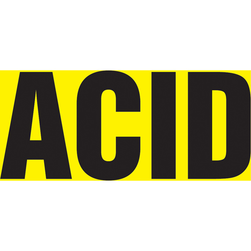 Snap Tite "Acid" Pipe Marker, Snap-On, 6" H x 8" W, Black on Yellow - Accuform NMC RPK109STA