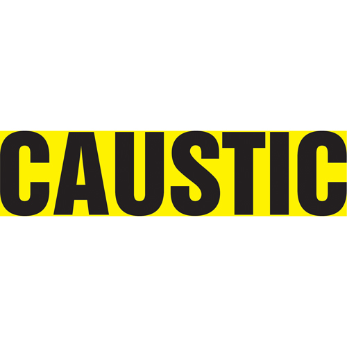 Marqueur de tuyau "Caustic" Snap Tite, &agrave; pression, 9" h x 8" la, Noir sur jaune - Accuform NMC RPK185STB