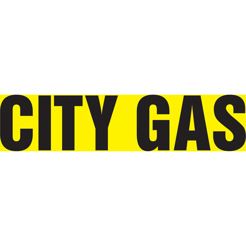 Snap Tite "City Gas" Pipe Marker, Snap-On, 6" H x 8" W, Black on Yellow - Accuform NMC RPK211STA