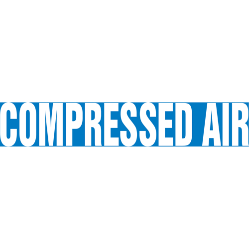 Snap Tite "Compressed Water" Pipe Marker, Snap-On, 6" H x 8" W, White on Blue - Accuform NMC RPK227STA