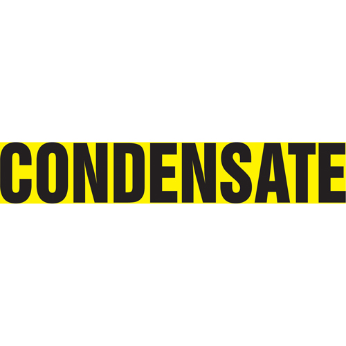Snap Tite "Condensate" Pipe Marker, Snap-On, 6" H x 8" W, Black on Yellow - Accuform NMC RPK229STA