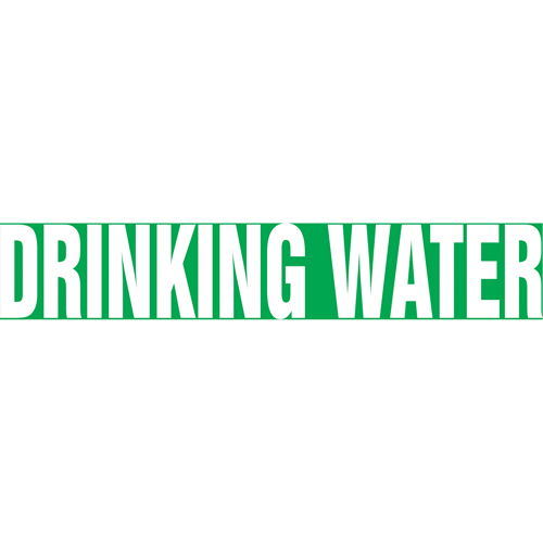 Marqueur de tuyau "Drinking Water" Snap Tite, &agrave; pression, 9" h x 8" la, Blanc/vert - Accuform NMC RPK299STB