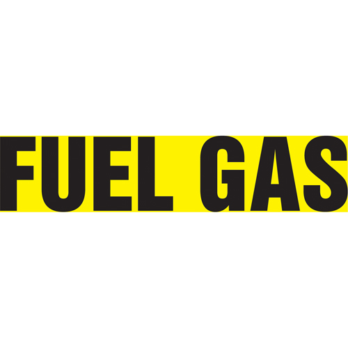 Marqueur de tuyau "Fuel Gas" Snap Tite, &agrave; pression, 6" h x 8" la, Noir sur jaune - Accuform NMC RPK333STA