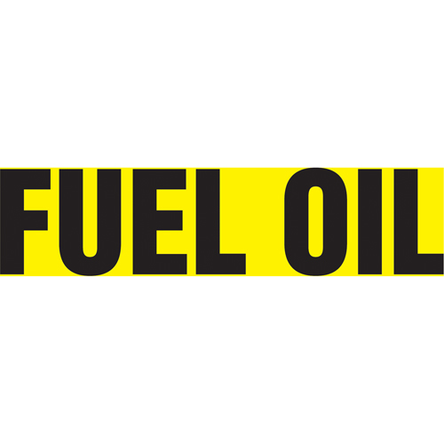 Marqueur de tuyau "Fuel Oil" Snap Tite, &agrave; pression, 14" h x 12" la, Noir sur jaune - Accuform NMC RPK337STC