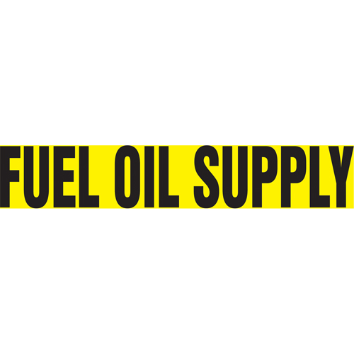 Marqueur de tuyau "Fuel Oil Supply" Snap Tite, &agrave; pression, 9" h x 8" la, Noir sur jaune - Accuform NMC RPK341STB