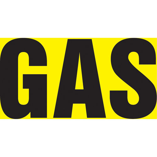 Marqueur de tuyau "Gas" Snap Tite, &agrave; pression, 14" h x 12" la, Noir sur jaune - Accuform NMC RPK345STC