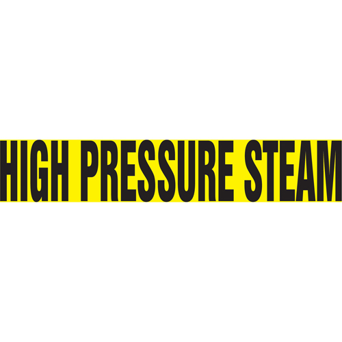 Marqueur de tuyau "High Pressure Steam" Snap Tite, &agrave; pression, 6" h x 8" la, Noir sur jaune - Accuform NMC RPK413STA