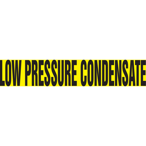 Snap Tite "Low Pressure Condensate" Pipe Marker, Snap-On, 9" H x 8" W, Black on Yellow - Accuform NMC RPK485STB