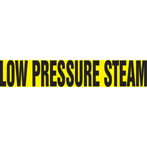Marqueur de tuyau "Low Pressure Steam" Snap Tite, &agrave; pression, 6" h x 8" la, Noir sur jaune - Accuform NMC RPK499STA