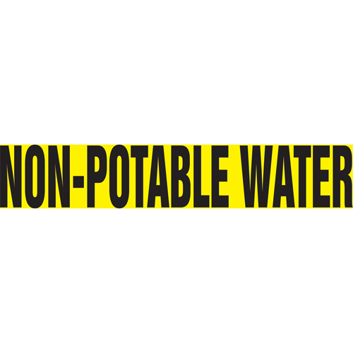 Snap Tite "Non-Potable Water" Pipe Marker, Snap-On, 14" H x 12" W, Black on Yellow - Accuform NMC RPK541STC