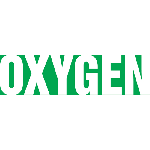 Snap Tite "Oxygen" Pipe Marker, Snap-On, 9" H x 8" W, White on Green - Accuform NMC RPK553STB