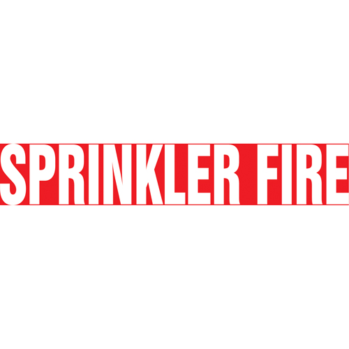 Snap Tite "Sprinkler Fire" Pipe Marker, Snap-On, 14" H x 12" W, White on Red - Accuform NMC RPK663STC