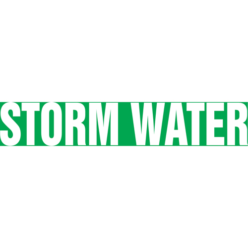 Snap Tite "Storm Water" Pipe Marker, Snap-On, 9" H x 8" W, White on Green - Accuform NMC RPK677STB