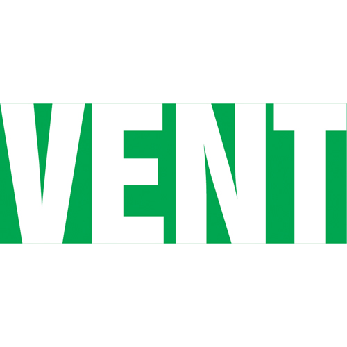"Vent" Pipe Marker, Self-Adhesive, 1-1/2" H x 8" W, White on Green - Accuform NMC RPK723SSB