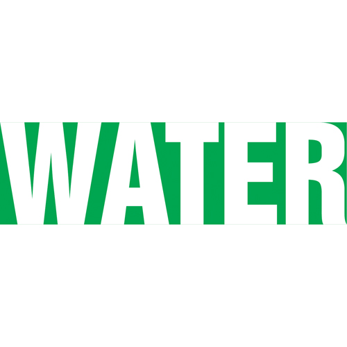 Marqueur de tuyau "Water" Snap Tite, &agrave; pression, 14" h x 12" la, Blanc/vert - Accuform NMC RPK735STC
