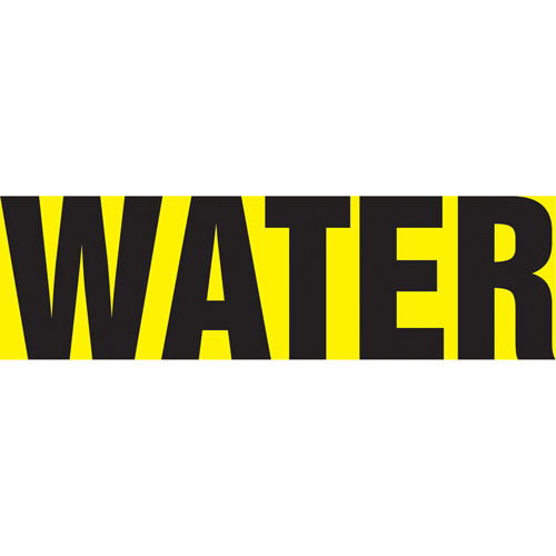 Snap Tite "Water" Pipe Marker, Snap-On, 9" H x 8" W, Black on Yellow - Accuform NMC RPK733STB