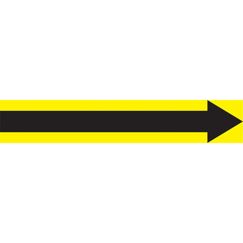 Arrow Pipe Markers, Self-Adhesive, 1-1/2" H x 8" W, Black on Yellow - Accuform NMC RPK749SSB