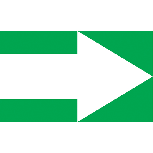 Arrow Pipe Markers, Self-Adhesive, 1" H x 8" W, White on Green - Accuform NMC RPK767SSA